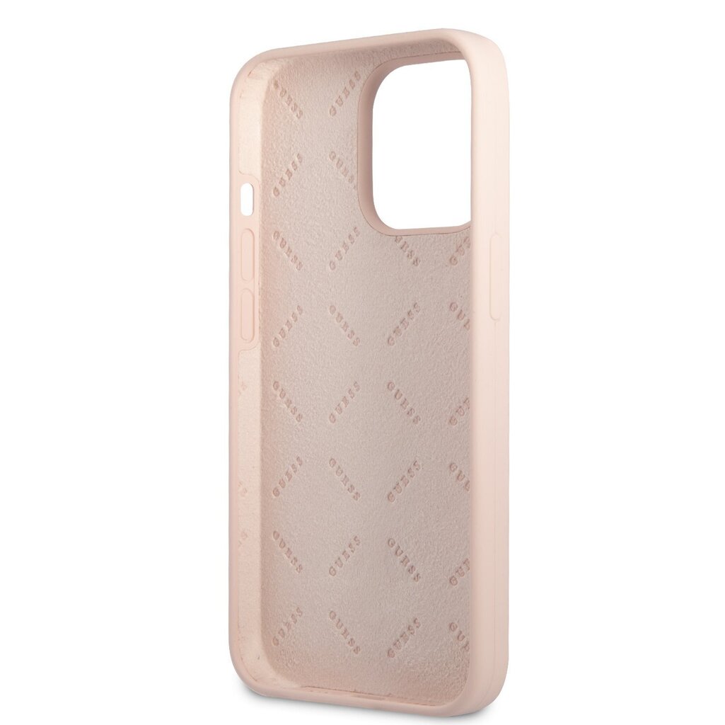 Guess Silicone Line Triangle Case for iPhone 13 Pro Max Pink цена и информация | Telefonide kaitsekaaned ja -ümbrised | hansapost.ee