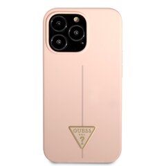 Guess Silicone Line Triangle Case for iPhone 13 Pro Max Pink hind ja info | Telefonide kaitsekaaned ja -ümbrised | hansapost.ee