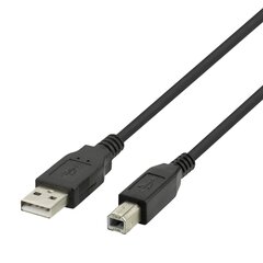 Deltaco USB-B 2.0, 3m, must hind ja info | Juhtmed ja kaablid | hansapost.ee