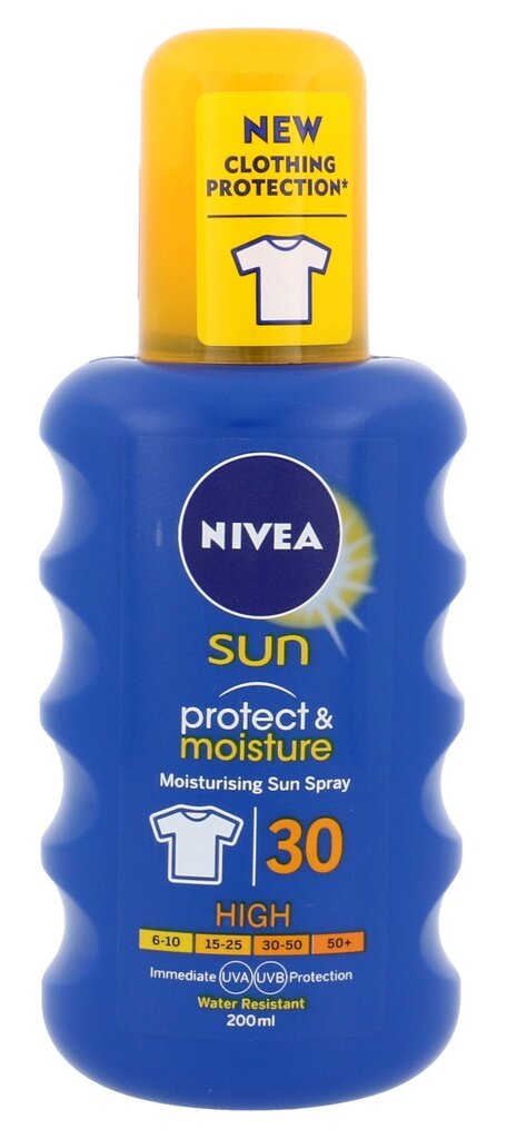 Nivea Sun Protect & Moisture päikesekaitsekreem 200 ml цена и информация | Päikesekaitse ja päevitusjärgsed kreemid | hansapost.ee