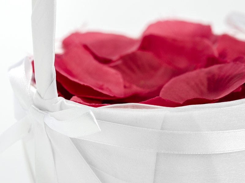Pulmakorv roosi kroonlehtedega 26 cm, valge hind ja info | Peokaunistused ja dekoratsioonid | hansapost.ee