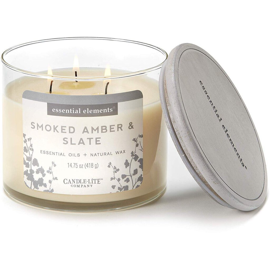 Candle-Lite lõhnaküünal kaanega Smoked Amber & Slate, 418 g hind ja info | Küünlad, küünlajalad | hansapost.ee