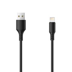 Setty kaabel USB - Lightning 1,0 m 2A, must hind ja info | Mobiiltelefonide kaablid | hansapost.ee