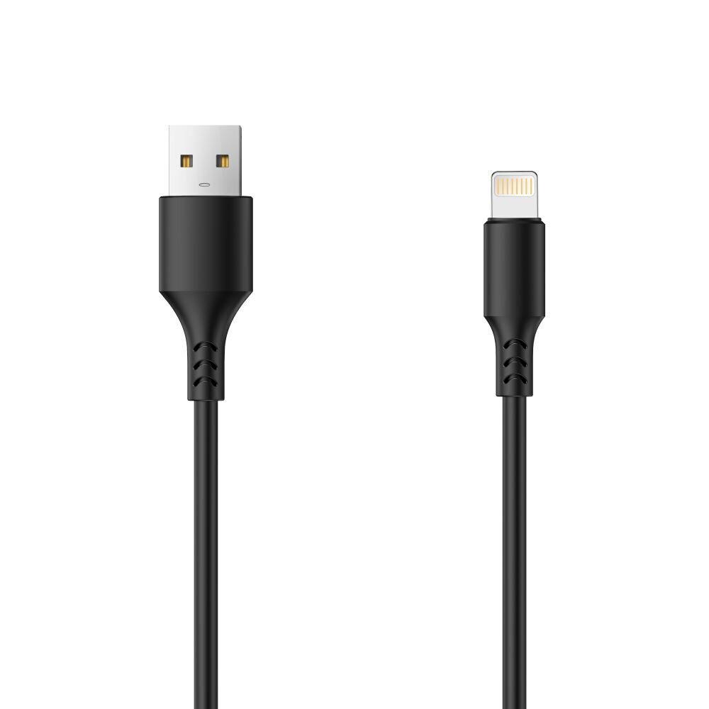 Setty kaabel USB - Lightning 1,0 m 2A, must hind ja info | Mobiiltelefonide kaablid | hansapost.ee