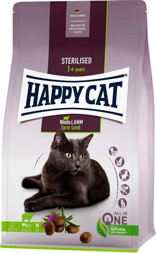 Happy Cat toit steriliseeritud kassidele lambalihaga Sterilised WeideLamm, 4 kg hind ja info | Kassi kuivtoit ja kassikrõbinad | hansapost.ee