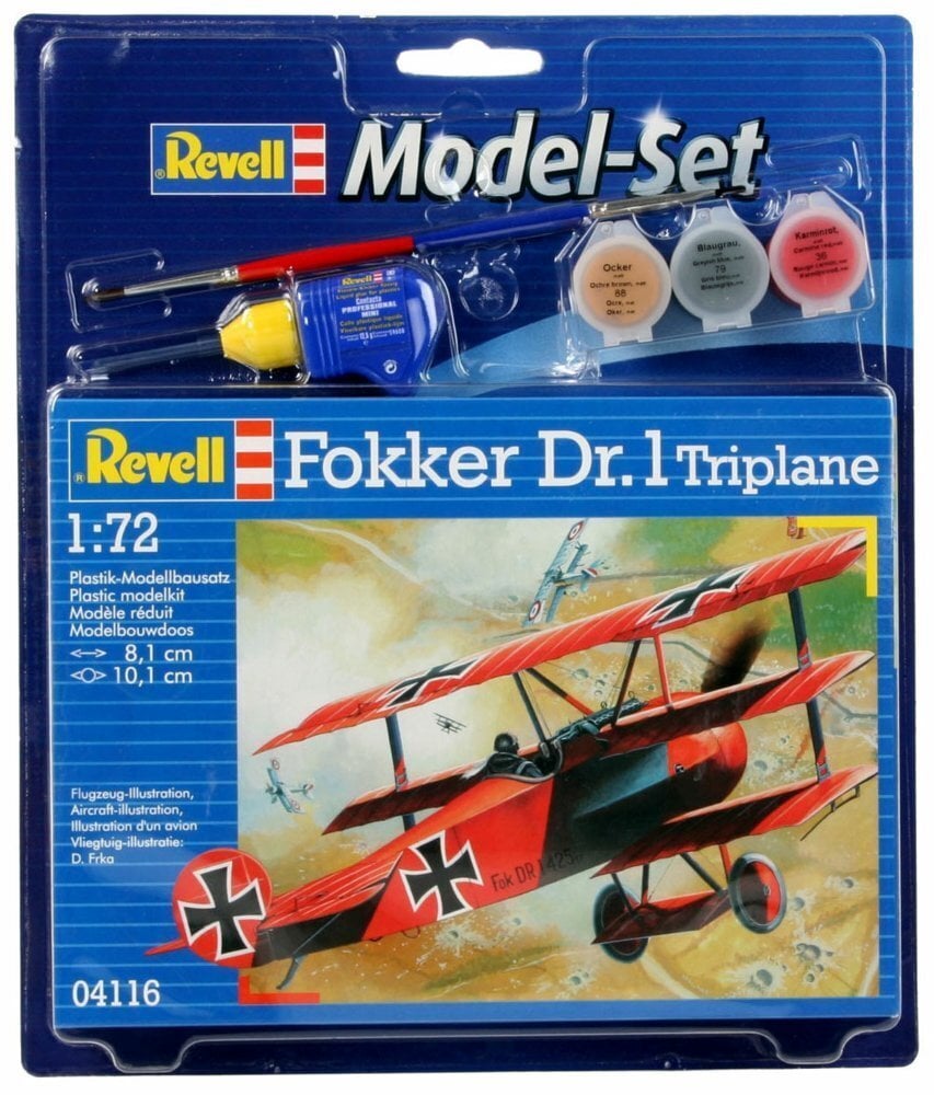 Revell mudelikomplekt Fokker DR.1 1:72 цена и информация | Mänguasjad poistele | hansapost.ee