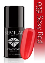 Hübriidküünelakk Semilac 039 Sexy Red, 7 ml hind ja info | Küünelakid ja küünelakieemaldajad | hansapost.ee