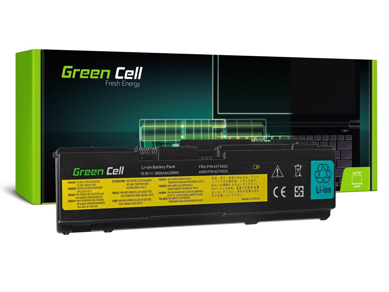 Green Cell Laptop Battery for IBM Lenovo ThinkPad X300 X301 hind ja info | Sülearvuti akud | hansapost.ee