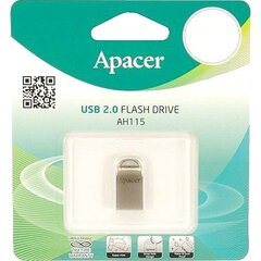 "apacer usb flash drive, usb 2.0, 32 gb, ah115, silver, ap32gah115s-1, usb a цена и информация | USB накопители | hansapost.ee