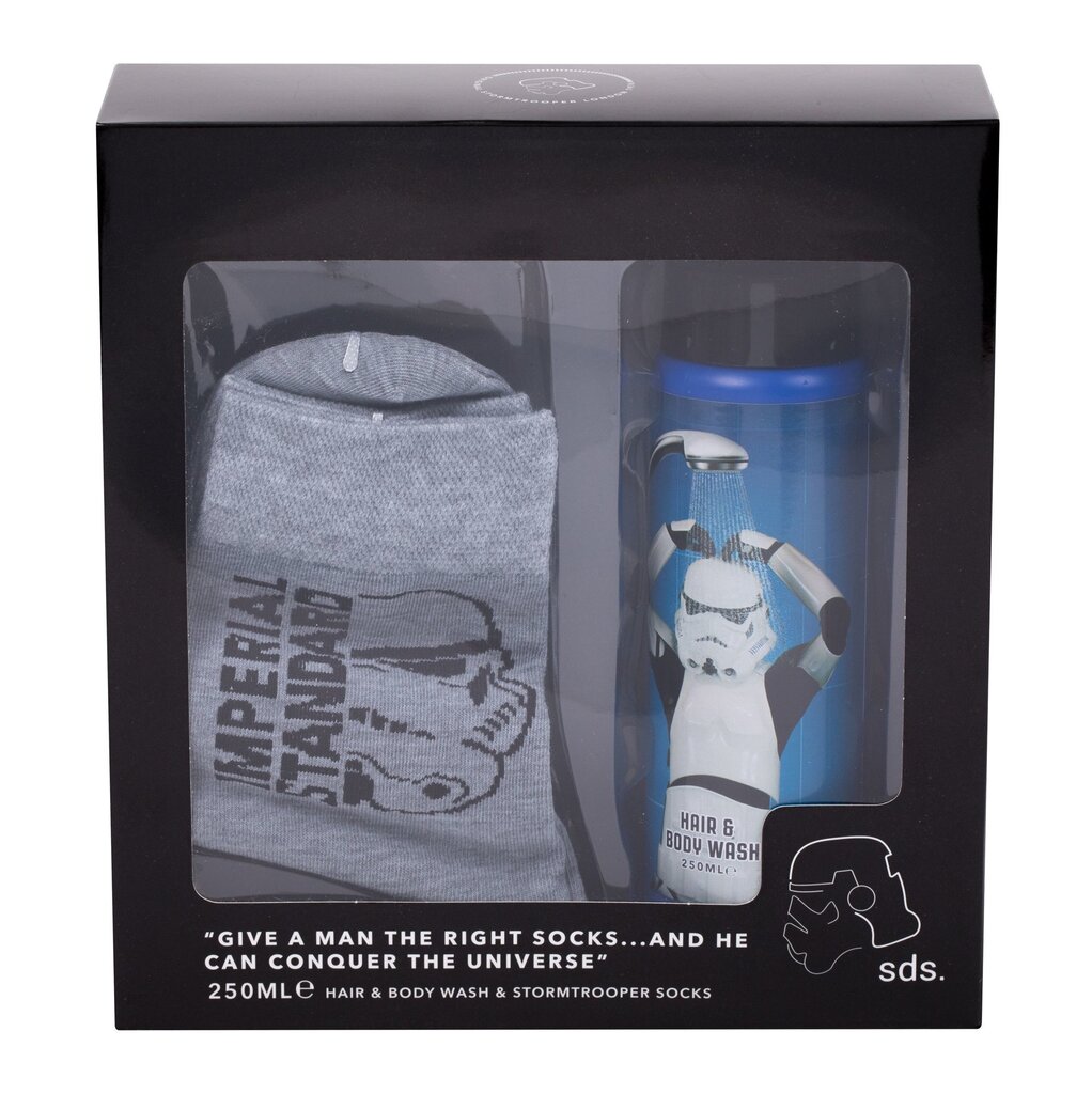 Komplekt Star Wars Stormtrooper meestele: juuste ja keha šampoon 250 ml + sokid hind ja info | Šampoonid | hansapost.ee