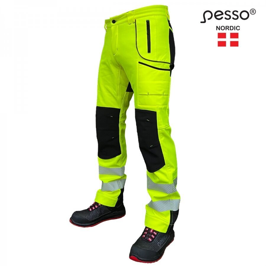 Softshell püksid Nebraska, kõrgnähtav CL2, kollane/must C46, Pesso цена и информация | Tööriided | hansapost.ee