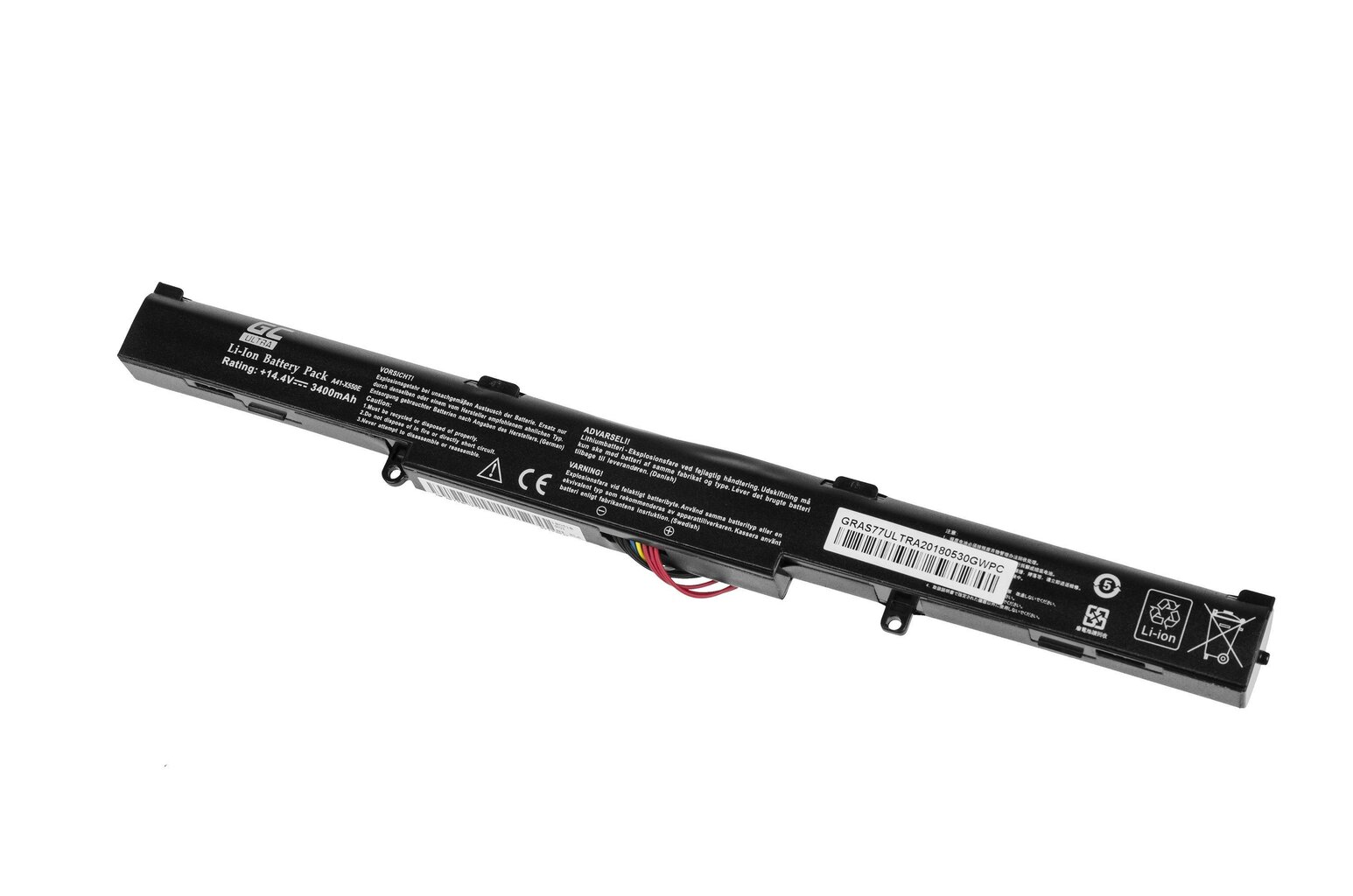 Green Cell ULTRA Laptop Battery A41-X550E Asus A450 A550 F550 K550 R510 R510D R510DP X450 X550 X550D hind ja info | Sülearvuti akud | hansapost.ee