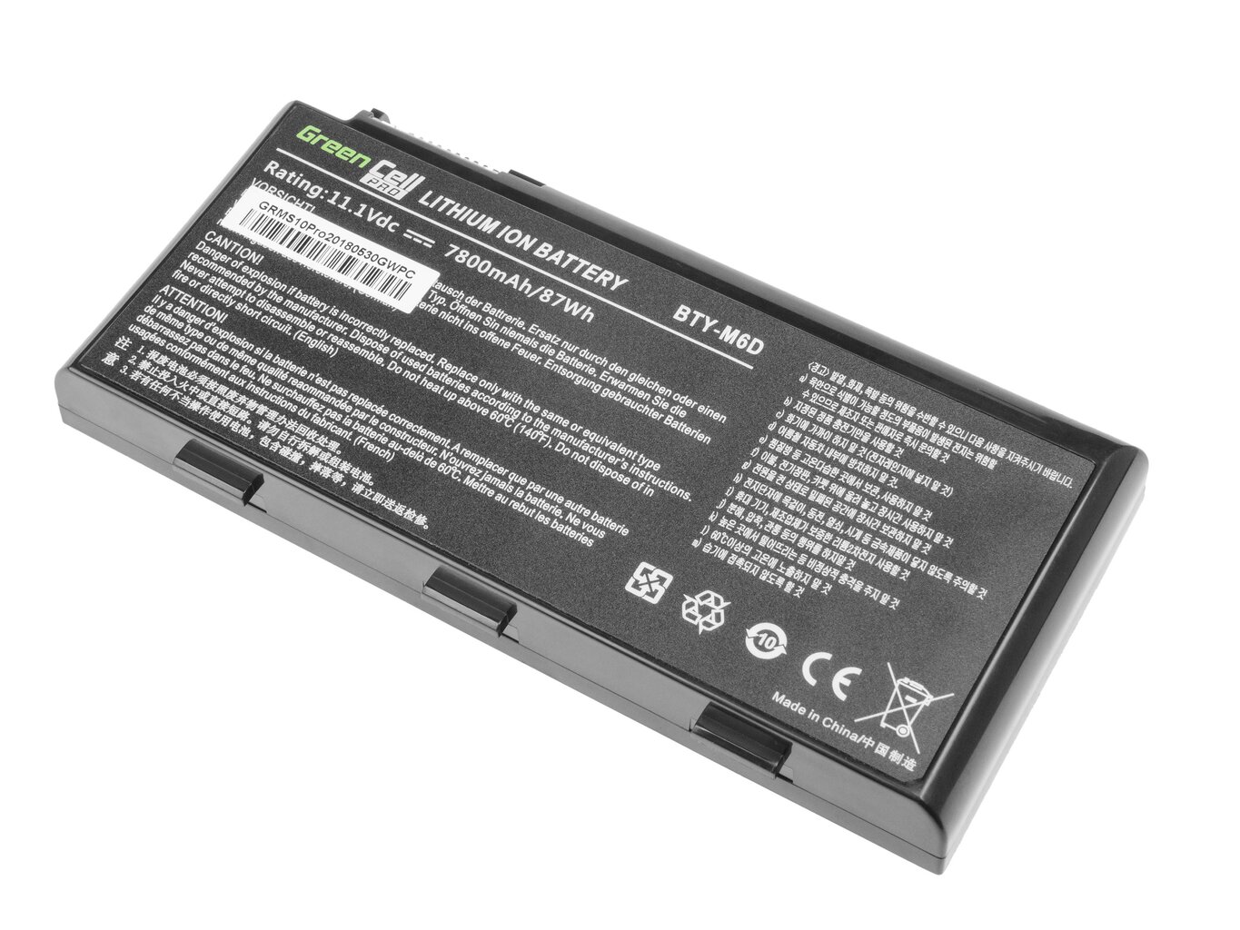 Green Cell PRO Laptop Battery BTY-M6D for MSI GT60 GT70 GT660 GT680 GT683 GT780 GT783 GX660 GX680 GX780 hind ja info | Sülearvuti akud | hansapost.ee