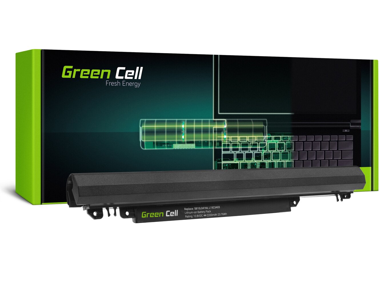 Green Cell Laptop Battery L15C3A03 L15L3A03 L15S3A02 Lenovo IdeaPad 110-14IBR 110-15ACL 110-15AST 110-15IBR hind ja info | Sülearvuti akud | hansapost.ee