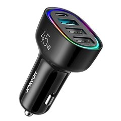 Автомобильная зарядка Joyroom JR-CL09 LED 4xUSB (PD, QC) 45W черный цена и информация | Зарядные устройства для телефонов | hansapost.ee