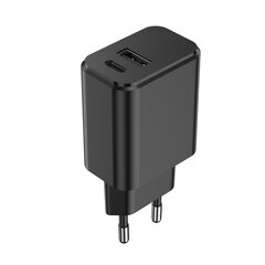 Setty charger 1x USB + USB-C 3A 20W black цена и информация | Зарядные устройства для телефонов | hansapost.ee