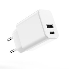 Setty charger 1x USB + USB-C 3A 20W white цена и информация | Зарядные устройства для телефонов | hansapost.ee