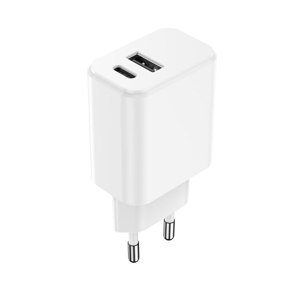 Setty charger 1x USB + USB-C 3A 20W white цена и информация | Laadijad mobiiltelefonidele | hansapost.ee