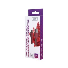 Setty cable USB- microUSB 1,0 m 2A red hind ja info | Mobiiltelefonide kaablid | hansapost.ee