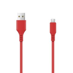 Setty cable USB- microUSB 1,0 m 2A red hind ja info | Mobiiltelefonide kaablid | hansapost.ee