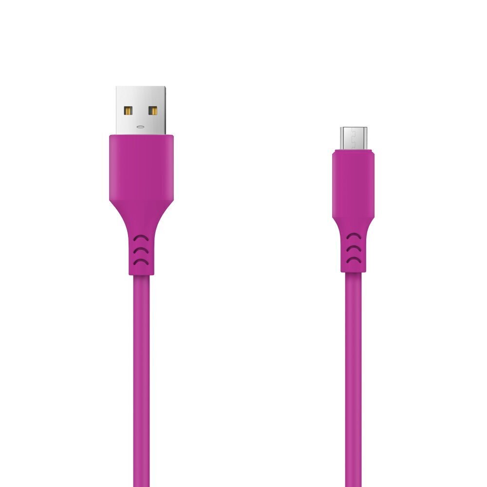 Setty cable USB- microUSB 1,0 m 2A magenta hind ja info | Mobiiltelefonide kaablid | hansapost.ee