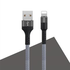 Кабель Maxlife MXUC-01 USB - Lightning, 1.0 м 2А, серый нейлон цена и информация | Кабели для телефонов | hansapost.ee