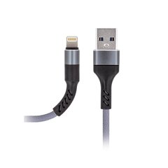 Maxlife MXUC-01 cable USB - Lightning 1,0 m 2A grey nylon hind ja info | Mobiiltelefonide kaablid | hansapost.ee