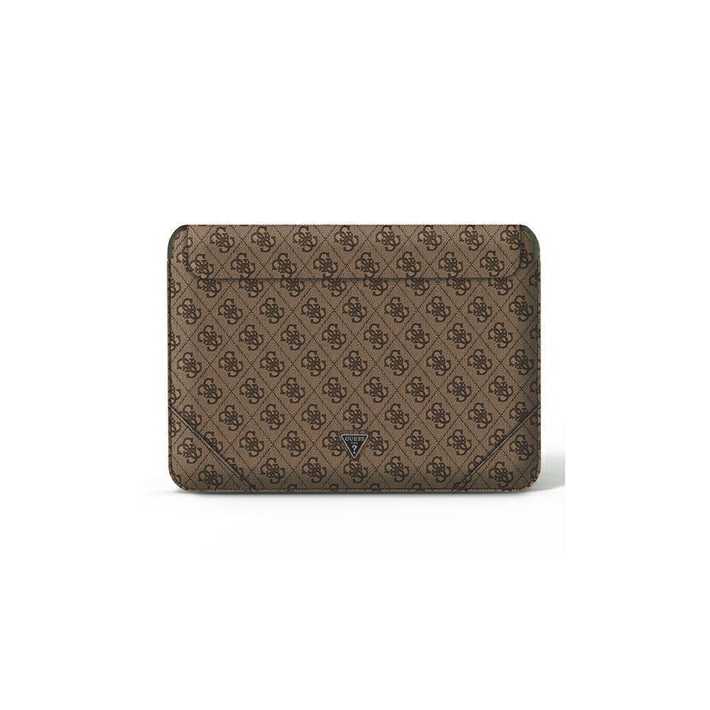 Guess sleeve GUCS14P4TW 14” brown 4G Triangle цена и информация | Sülearvutikotid | hansapost.ee