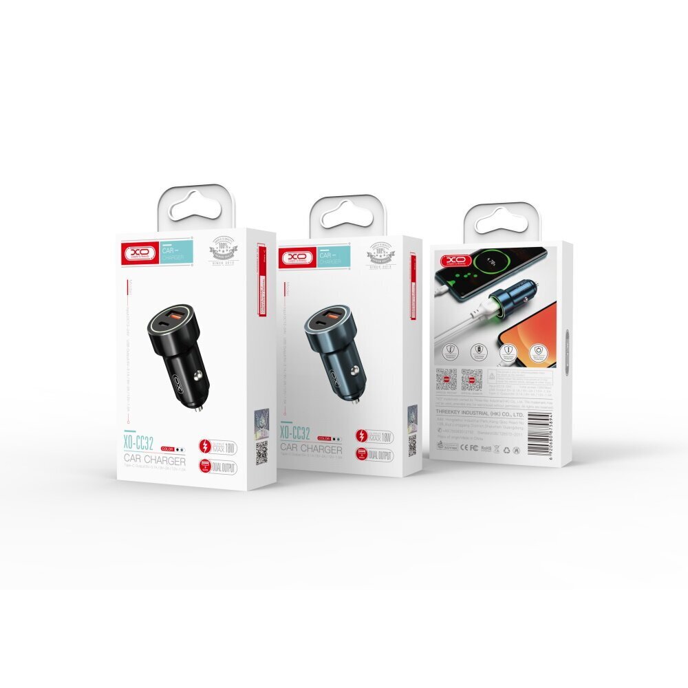 XO car charger CC32 PD QC 3.0 20W 1X USB 1x USB-C black hind ja info | Laadijad mobiiltelefonidele | hansapost.ee