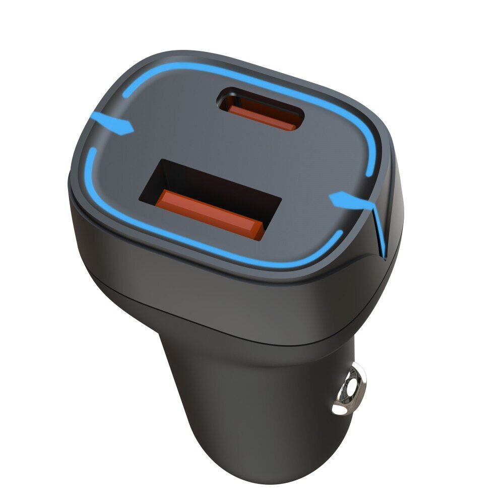 XO car charger CC37 PD QC 3.0 20W 1X USB 1x USB-C black цена и информация | Laadijad mobiiltelefonidele | hansapost.ee