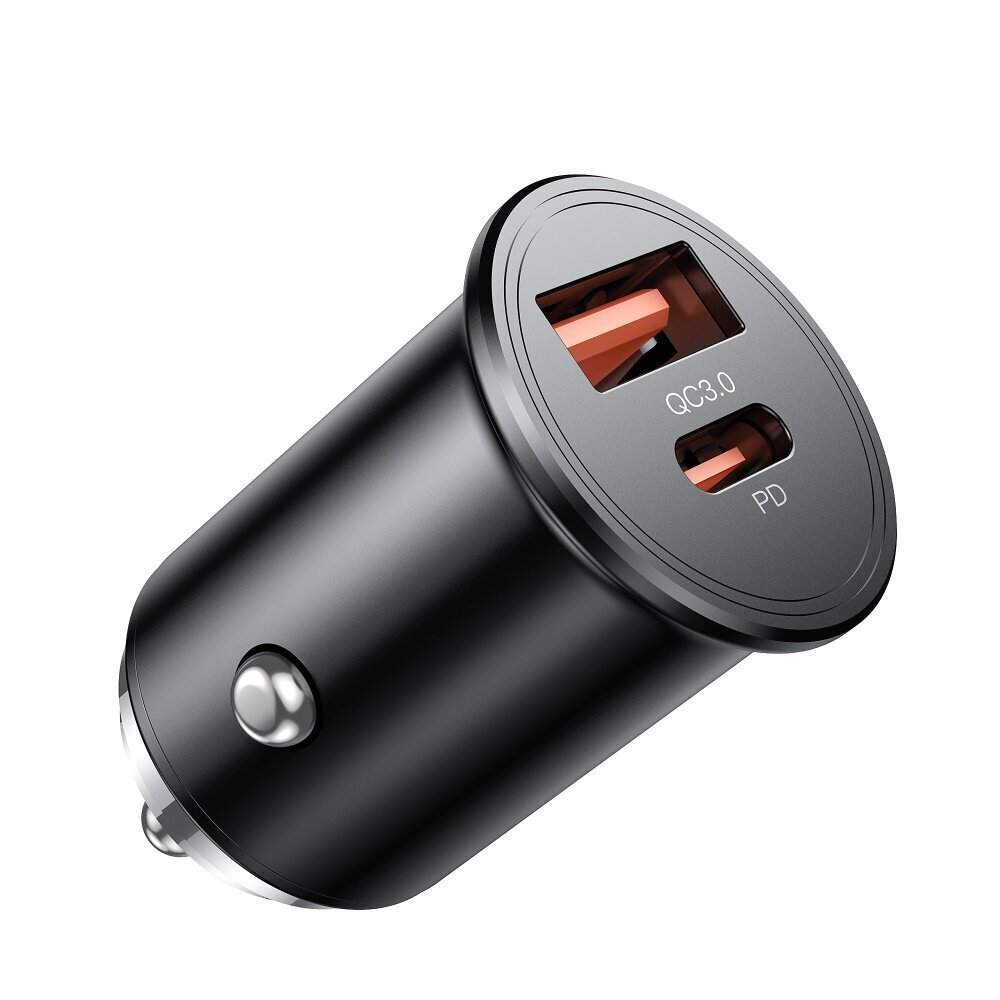 XO car charger CC43 PD QC 3.0 45W 1x USB 1x USB-C black цена и информация | Laadijad mobiiltelefonidele | hansapost.ee