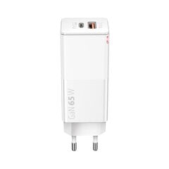 Forever Core PD+ QC 3.0 GaN charger 1x USB 1x USB-C 65W white hind ja info | Laadijad mobiiltelefonidele | hansapost.ee