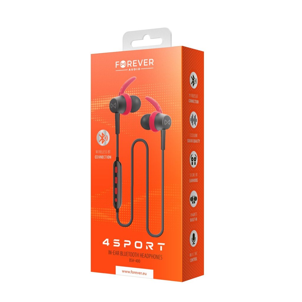 Bluetooth earphones Forever 4Sport BSH-400 red hind ja info | Kõrvaklapid | hansapost.ee