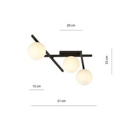 Emibig светильник Smart 3 Black/Opal цена и информация | Потолочные светильники | hansapost.ee