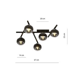 Emibig светильник Smart 5 Black/Stripe цена и информация | Потолочные светильники | hansapost.ee