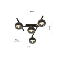 Emibig valgusti Smart 4 Black/Stripe цена и информация | Потолочные светильники | hansapost.ee