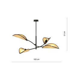 Emibig светильник Lotus 4 Black/Rattan цена и информация | Люстры | hansapost.ee