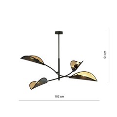 Emibig светильник Lotus 4 Black/Gold цена и информация | Люстры | hansapost.ee