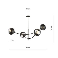 Emibig светильник Hunter 4 Black/Stripe цена и информация | Потолочный светильник, 38 x 38 x 24 см | hansapost.ee