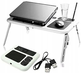 Kokkupandav sülearvutilaud koos jahutiga E-Table цена и информация | Компьютерные, письменные столы | hansapost.ee