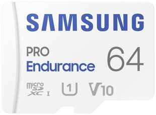 Samsung Pro Endurance 64GB microSDXC™ kaart+SD-adapter (MB-MJ64KA/EU) hind ja info | Mälukaardid mobiiltelefonidele | hansapost.ee