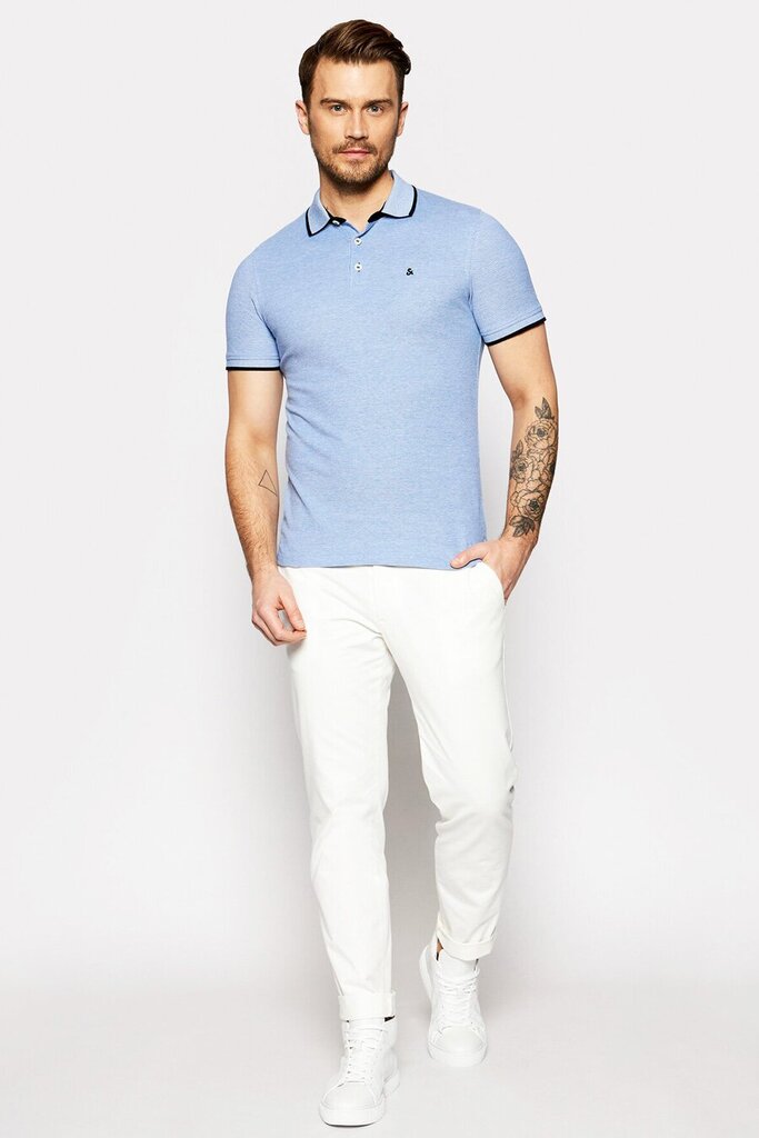 Meeste polosärk JACK & JONES 12136668*01, helesinine hind ja info | T-särgid meestele | hansapost.ee