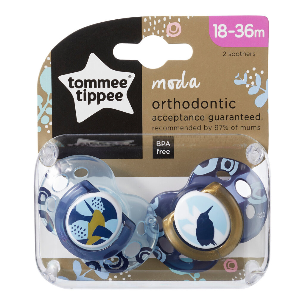 Ortodontilised tutid Tommee Tippee Moda 18-36 kuud, 2 tk, 433436 цена и информация |  Lutid | hansapost.ee