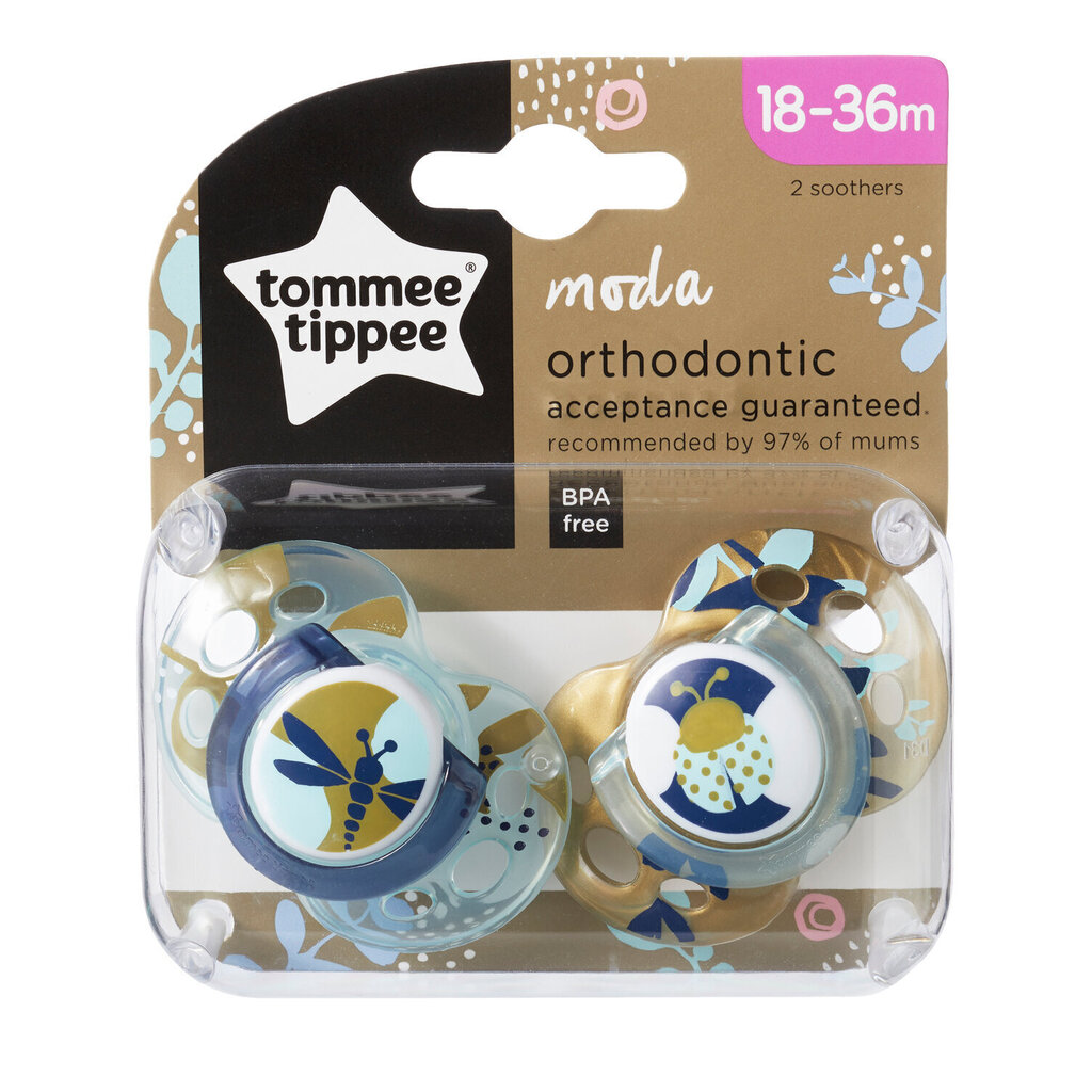 Ortodontilised tutid Tommee Tippee Moda 18-36 kuud, 2 tk, 433436 цена и информация |  Lutid | hansapost.ee