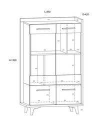 Витрина Meblocross Box 12 2D, светло-коричневая/белая цена и информация | Витрины, серванты | hansapost.ee