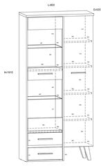 Vitriinkapp Meblocross Nordis 1D2S, tamm/valge hind ja info | Vitriinid | hansapost.ee