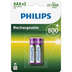 Philips Akumulator AAA аккумуляторные элементы, 2шт цена и информация | Батарейки | hansapost.ee