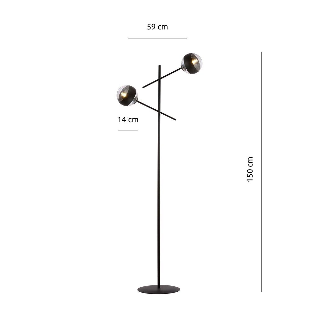 Põrandalamp Emibig Linear LP2 Black/Stripe hind ja info | Põrandalambid | hansapost.ee