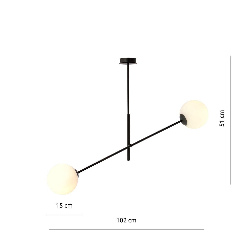 Lamp Emibig Linear 2 Black/Opal hind ja info | Rippvalgustid | hansapost.ee