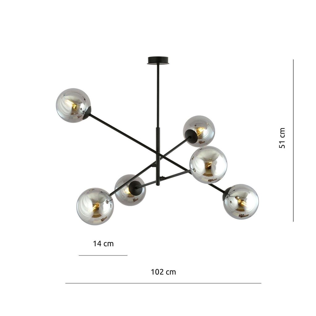 Lamp Emibig Linear 6 Black/Grafit hind ja info | Rippvalgustid | hansapost.ee